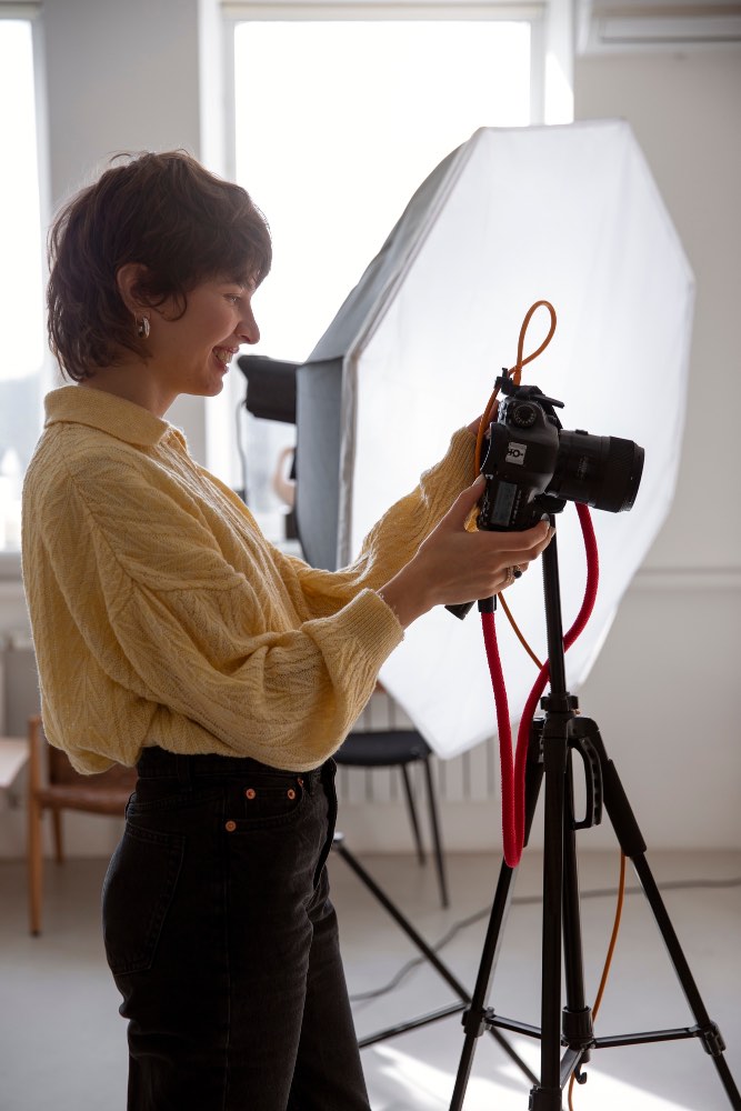 Fotografa en sesión de fotos