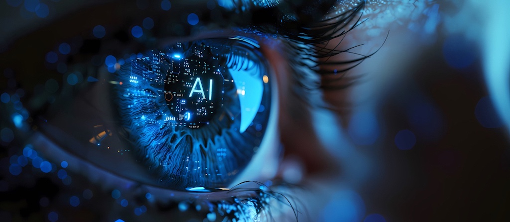 Ojo con reflejo texto AI