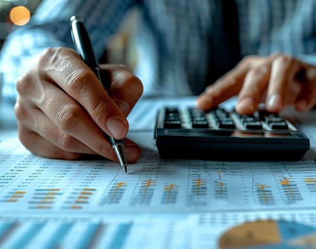 man-is-writing-calculator-with-pen